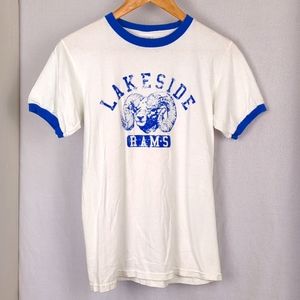 Lakeside Rams White and Blue Men's T-Shirt